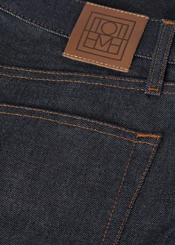 Twisted seam denim full length raw