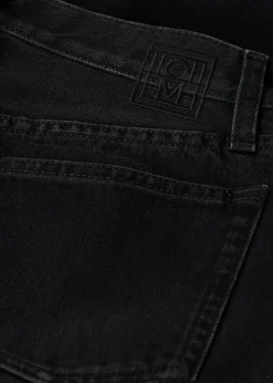 Twisted seam denim full length faded black