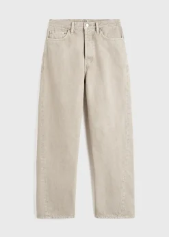 Twisted seam denim full length smoke grey