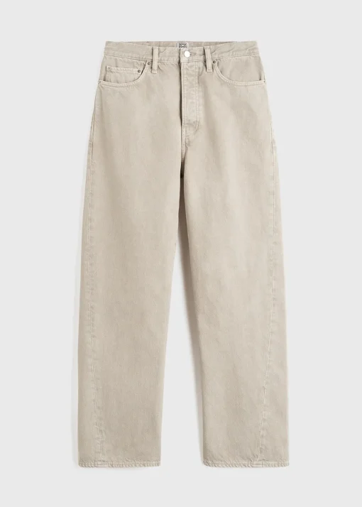 Twisted seam denim full length smoke grey
