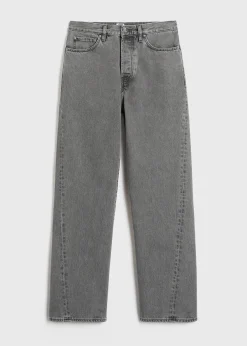 Twisted seam denim full length mid grey