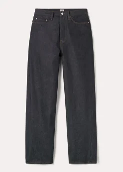 Twisted seam denim full length raw