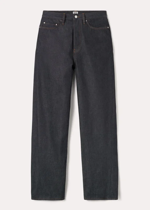 Twisted seam denim full length raw