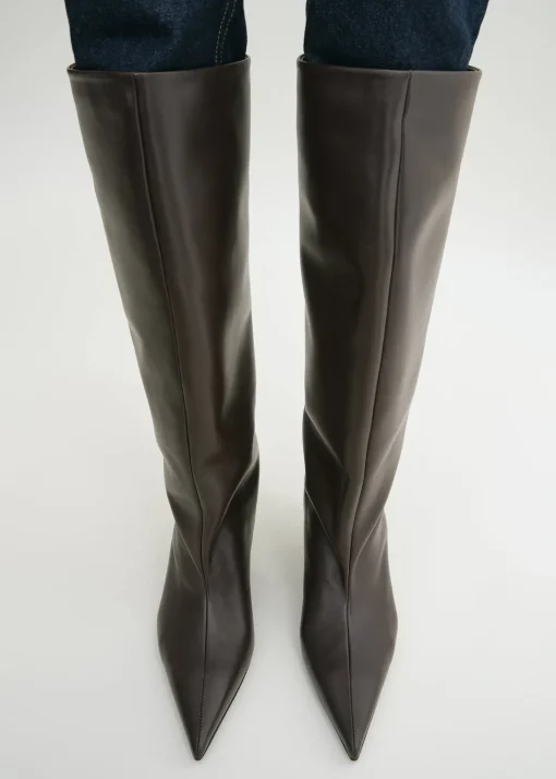 Wedge-heel Nappa boots bark