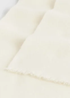 Wide classic wool scarf ivory