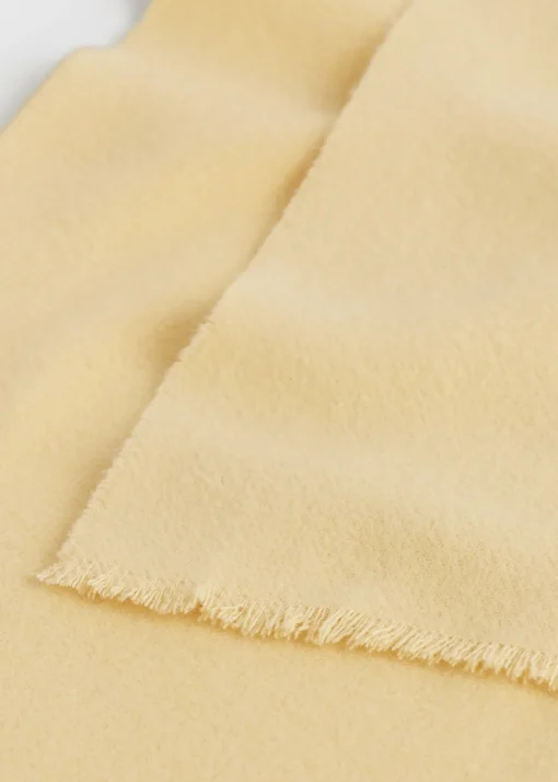 Wide classic wool scarf soft yellow