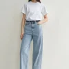 Wide leg denim cool blue