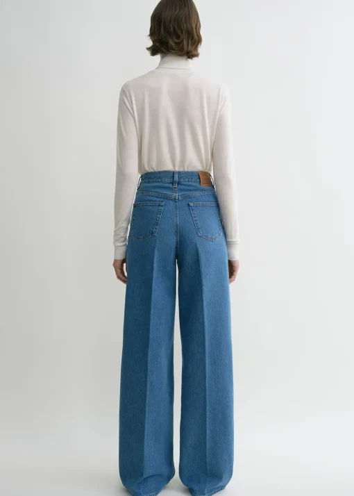 Wide leg denim vibrant blue