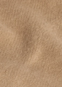 Wool cashmere hoodie bib camel