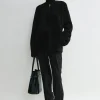 Zipped teddy shearling jacket black